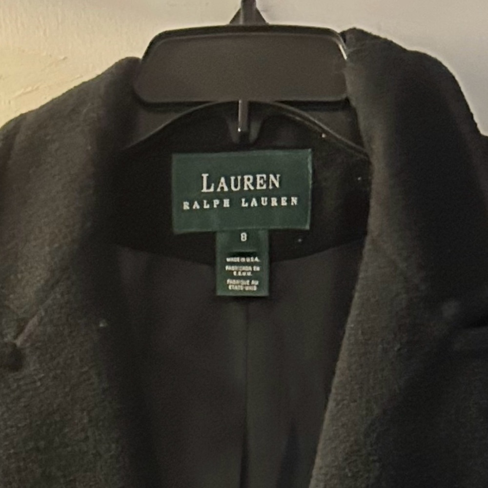 Lauren Ralph Lauren Classic Black Coat 100% Wool